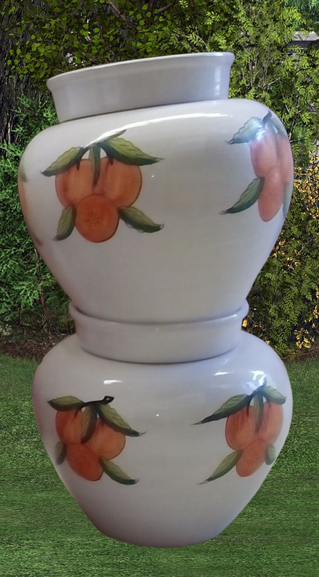 Cache-Pot Orange fond blanc